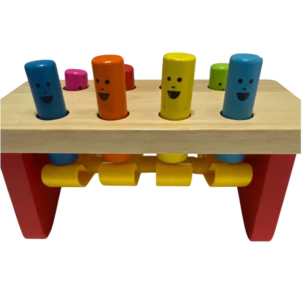 Melissa & Doug Deluxe Pounding Bench Toy Unisex Multicolor Wood No Hammer